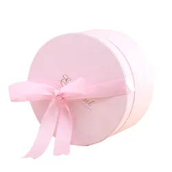 Custom Gift Packaging Cardboard Box For Flowers Wedding Decoration Cylinder Round Candy Flower Boxes