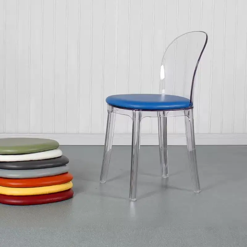 Modern Armless Polycarbonate Dining Chair Acrylic Crystal Transparent Plastic Clear Chair