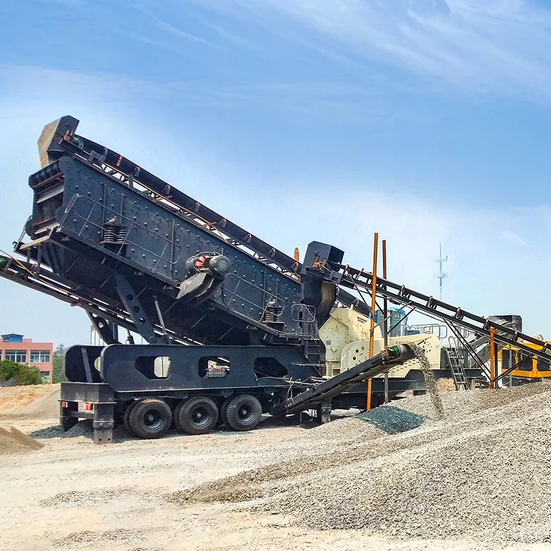 100tph Aggregate Gravel Crushing Machine Price Hard Rock Coarse Breaker Mine Portable Limestone Quartz Rock Stone Crushing Plant