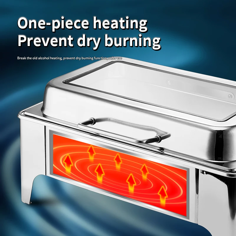 Электрическое подогревающее блюдо для буфета из нержавеющей стали