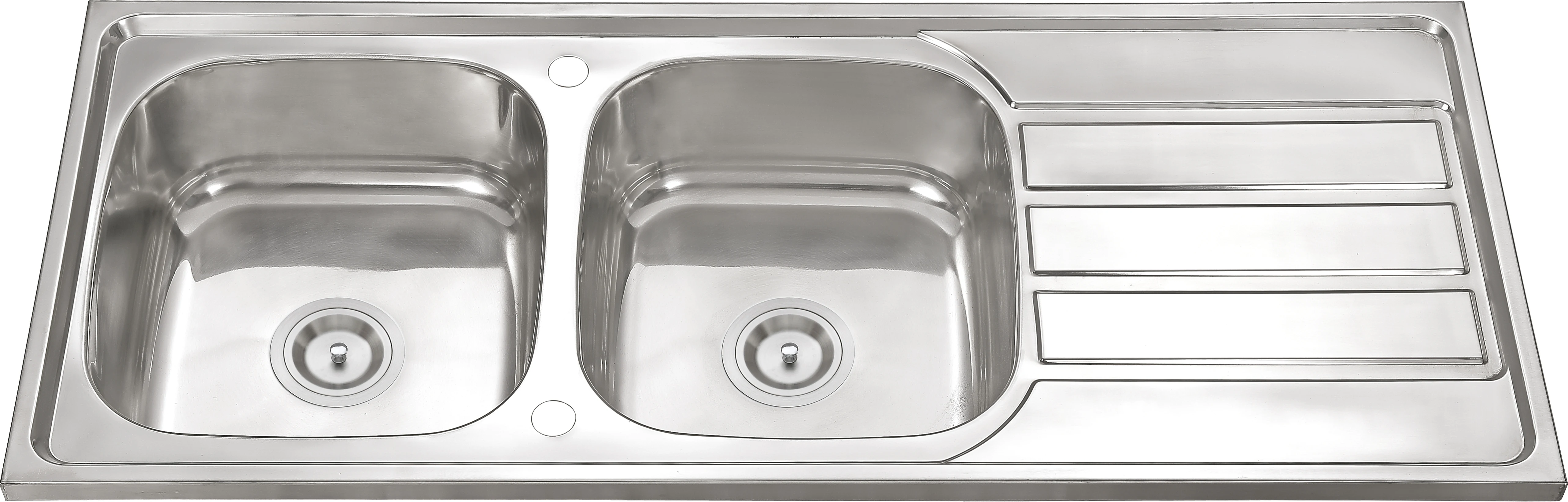 Double Bowl Kitchen Sink with Drainboard - 12050
