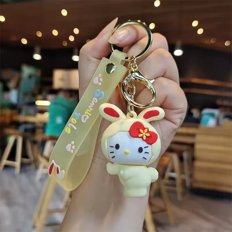 Kawaii Sanlio  Kulomi Keychain Cute Cartoon Anime Mylodi Doll Pendant Super Soft Plush Backpack Decoration Unisex Birthday