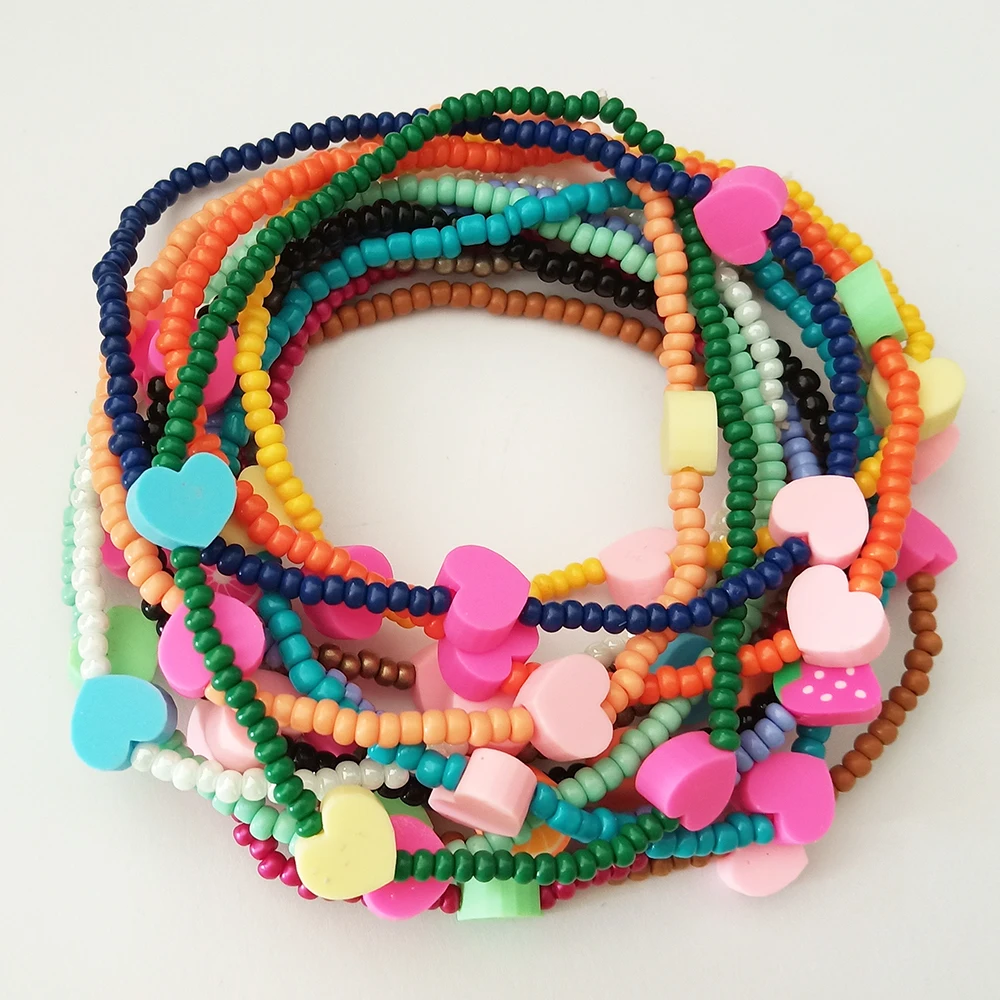 Liberty Gifts girls hand crafts new fashion fruit shape elastic wrap bracelet bohemian summer wrist decoration