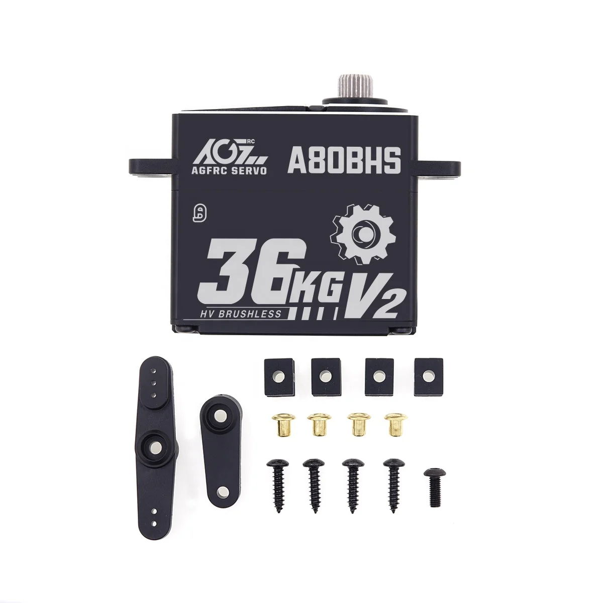 AGFRC A80BHS V2 80 г высокий крутящий момент 36 кг 0 07 сек металлическая Шестерня HV CNC программируемый бесщеточный двигатель Стандартный цифровой сервопривод для автомобиля RC