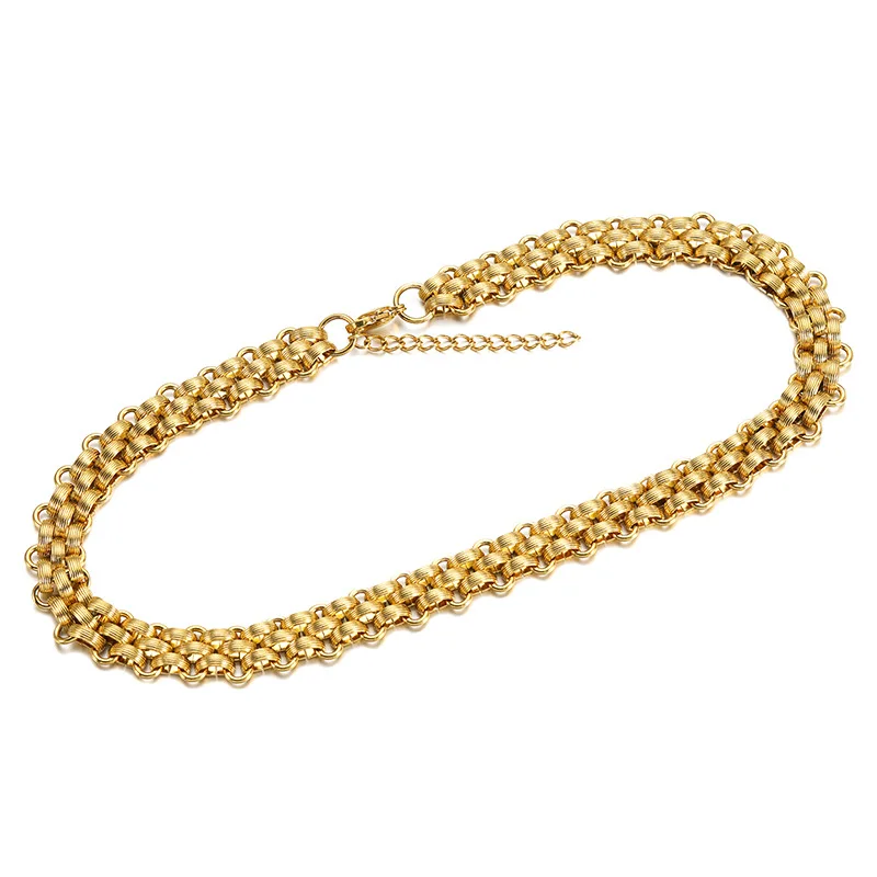 13mm width Tarnish free big chunky statement stainless steel chain necklace & bracelet
