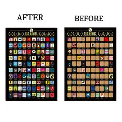 Gift Unique Black Top Films Of All Time Bucket List Top 100 Movies Scratch Off Poster