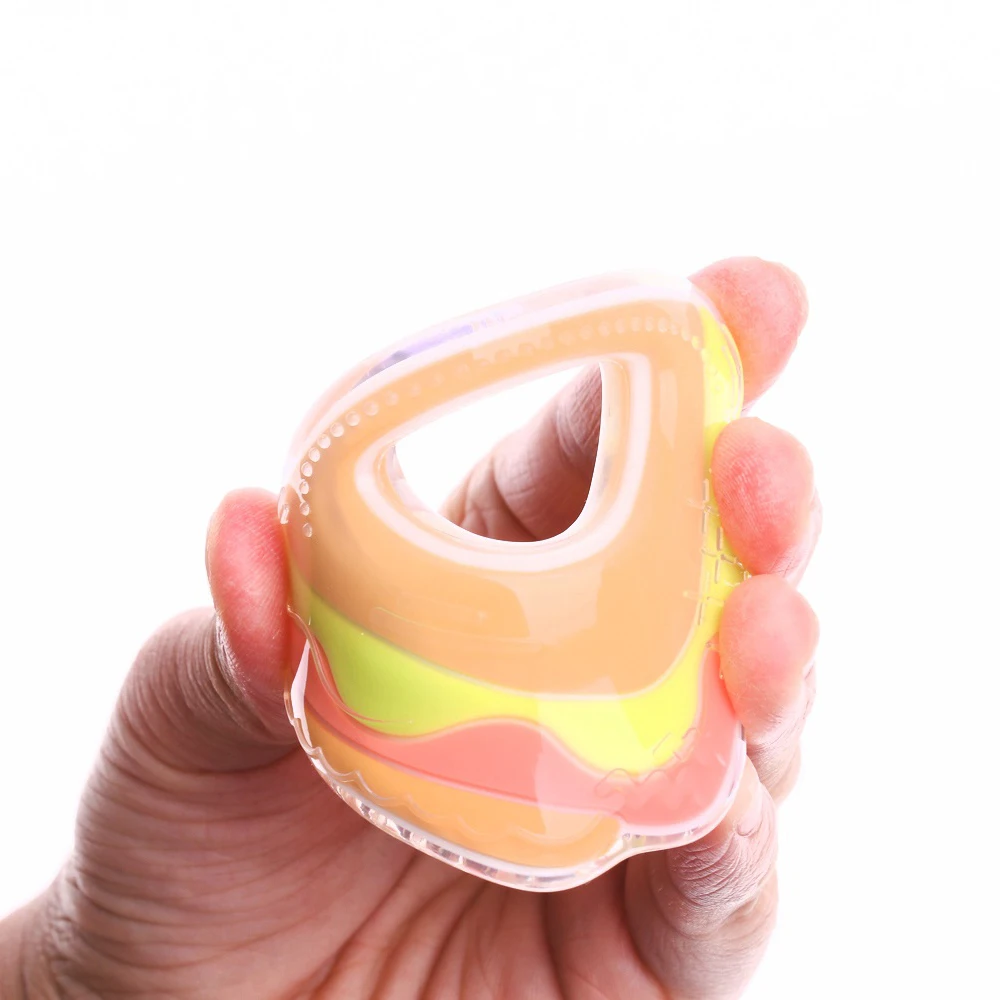 New Custom Sandwich Shaped Baby Teether Toys Non-toxic Silicone Baby Pacifier Teether For Baby Chewing Infant Teething Toys