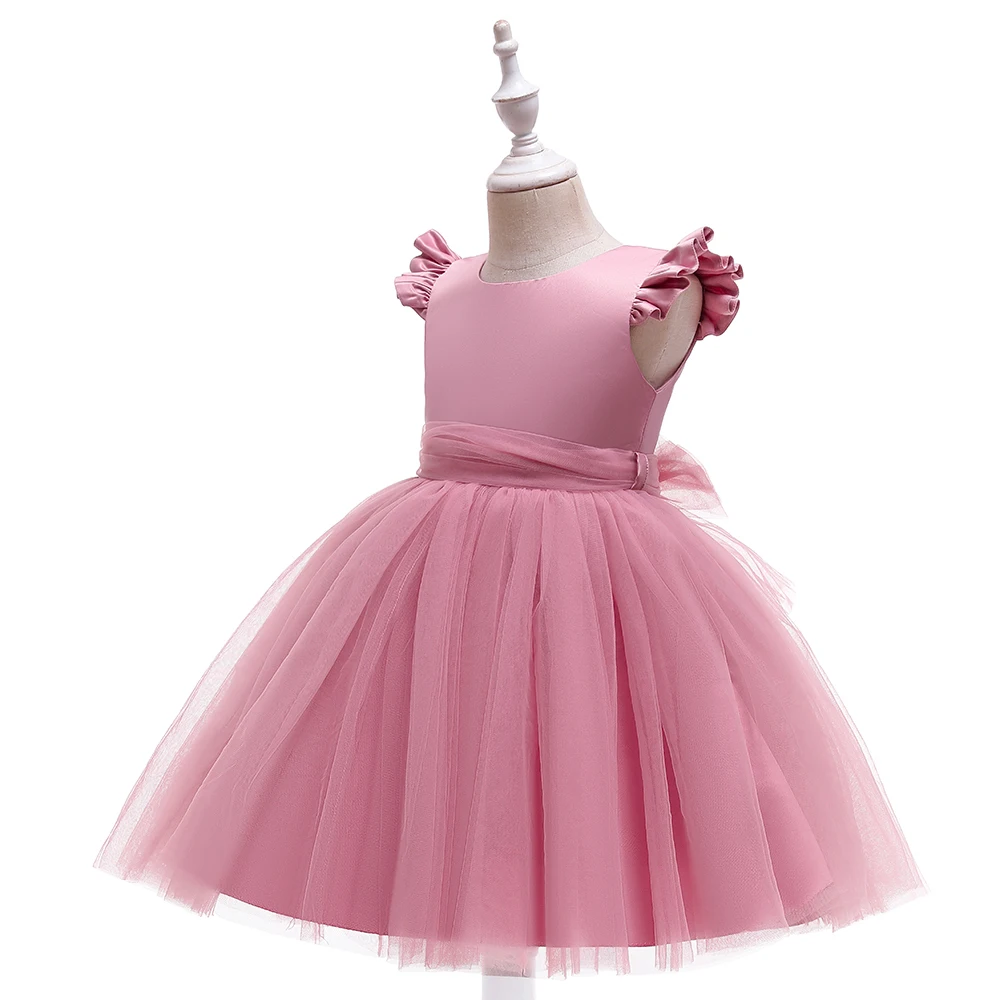 Applique Floor Length Satin dress for kids children 10 years girls dress princess party gowns for girls
