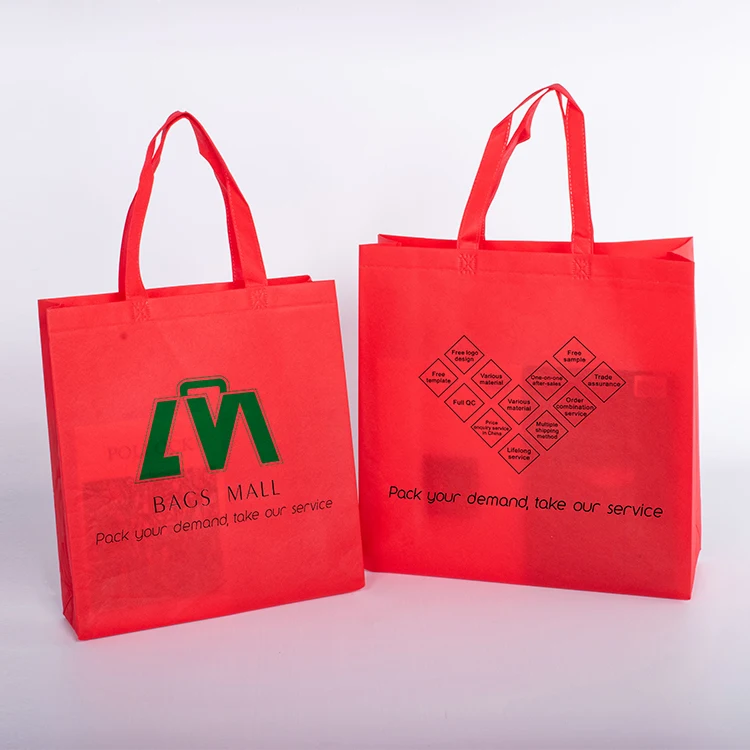 Custom Printed Reusable Eco Friendly Recycled Non Woven Fabric Carry Bags For Shopping, Customised Cheap Carrier Bag With Logo