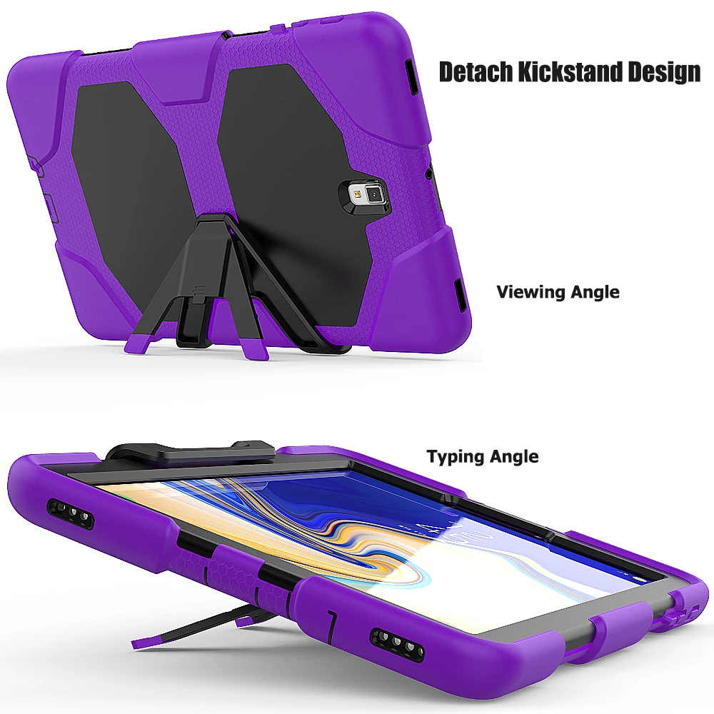 Detachable  kickstand silicone case  For Samsung Galaxy Tab S4 10.5 T830 T835  screen protector