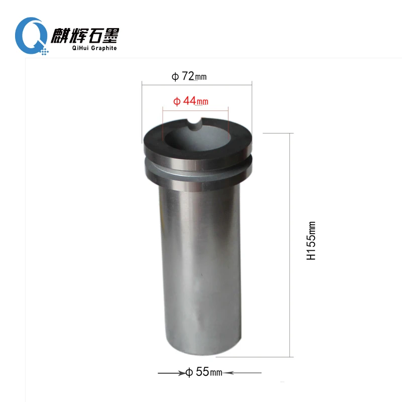 Qihui Brand Graphite E Melting Crucible With Neck For Electrical Melting Furnace