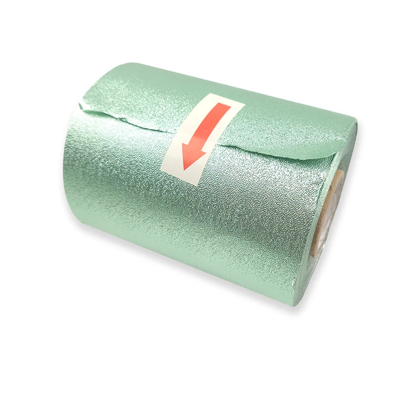 Hair embossing foil 5x11 inch/ 12.7x28cm custom design embossed foil roll - 15 micron coated hair foil rolls