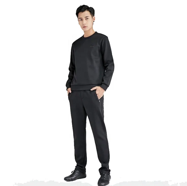Wholesale Cheap Custom Men Tracksuit Custom Logo Winter Crew Neck Tracksuit