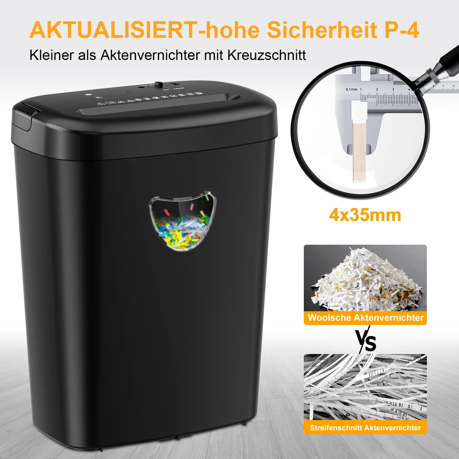 CD228P  12 Sheets  Heavy Duty Paper Shredder Machine ,Crosscut Shredder for Home Office Use