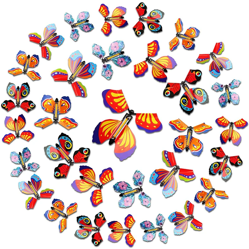 Magic Fairy Flying Butterfly Card Wind Up Butterfly Flyers Butterflies for Party Christmas