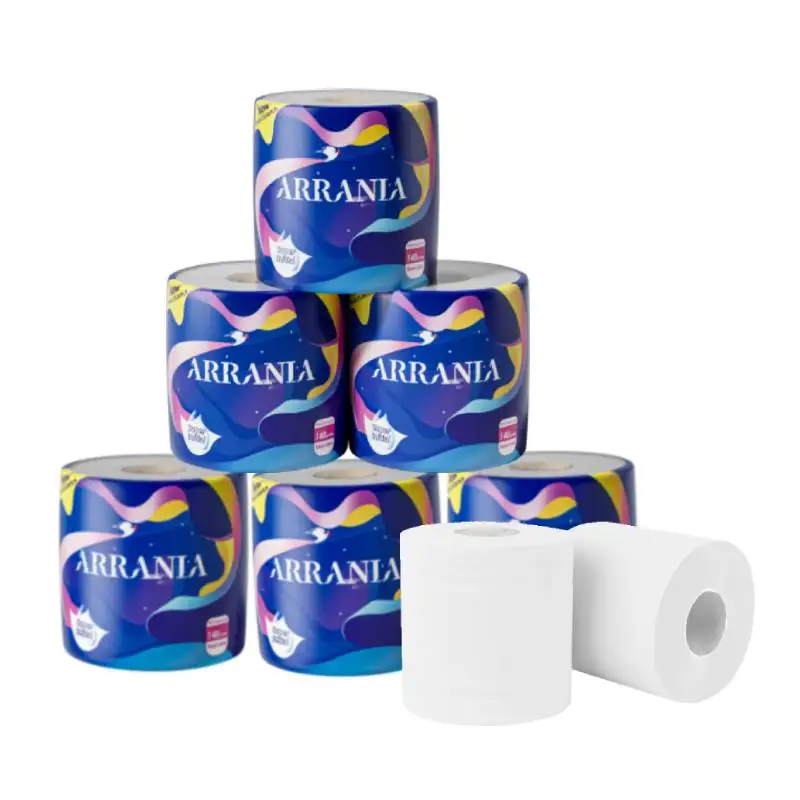 Hot Sale Manufacturing Recycled Custom 4D Embossed Absorbent Single Parent Toilet Paper Roll 4Ply