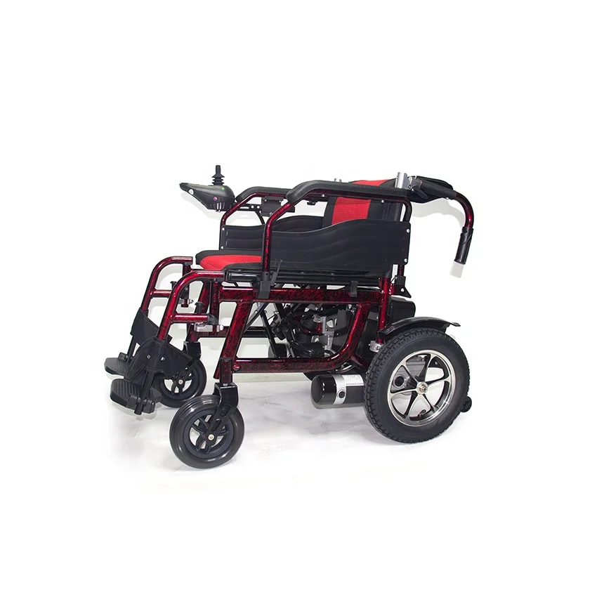 Outdoor Handicapped equipment Motorized Aluminum Folding Electric Wheelchair with Taiwan Motor