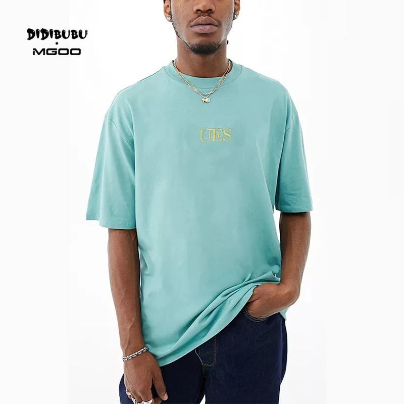 DIDIBUBU MGOO Manufacturer heavy cotton tee Custom letter embroidery ringer t shirt