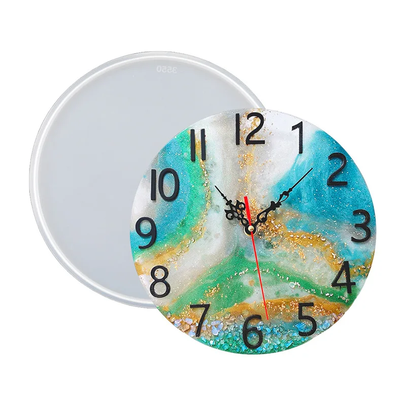New Arrival DIY Home Resin Circle Wall Clock Base Silicon Mold Silicone Rubber Resin Mould Clock Alarm Handmade Bell Jewelry Too