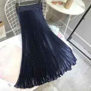 OEM Autumn Winter High End New Pleated Waisted A-line Multicolor Skirt for Women