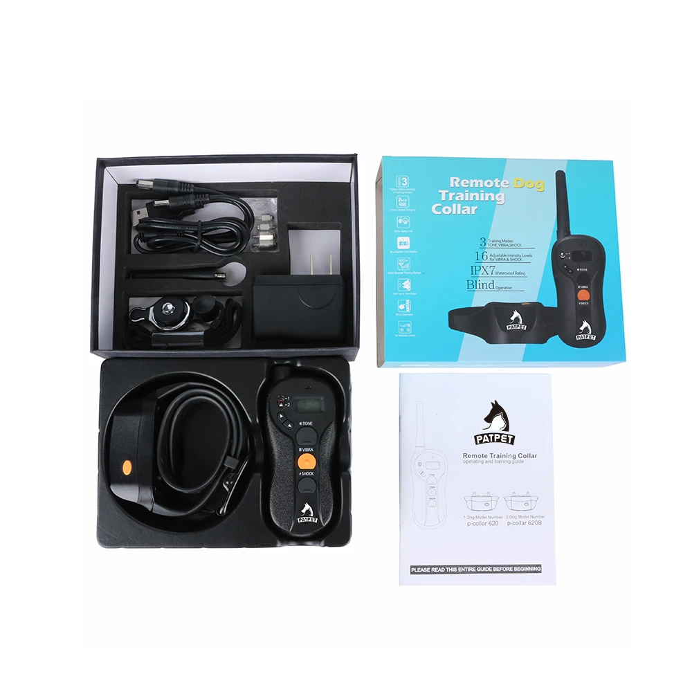 Top Selling  Products Dog Anti-bark Led Dog Collar Collar Device Rechargeable For Dogs Remote Training Collar