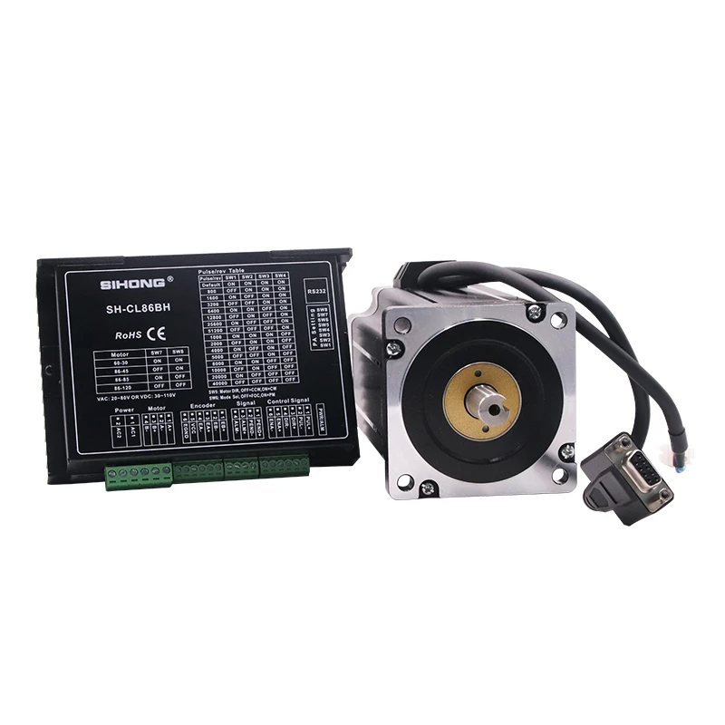  Siheng motor 2 Phase Nema 34 Closed Loop Stepper Motor Set 12Nm 6A 86mm Stepping