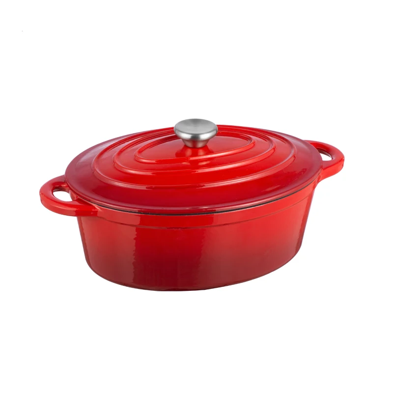 Bright Houseware Multi Use Casserole Enamel Bread Baking Pot Dutch Oven Cast Iron Pot Enamel Cast Iron Oval Dutch Oven
