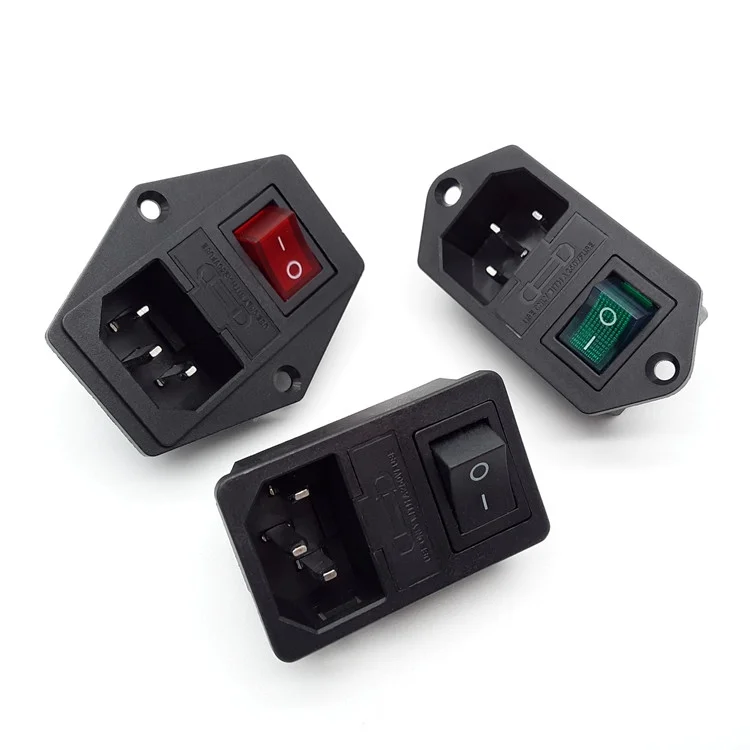 Hot selling AC power connector socket with fuse and switch for industrial machine male adapter connector