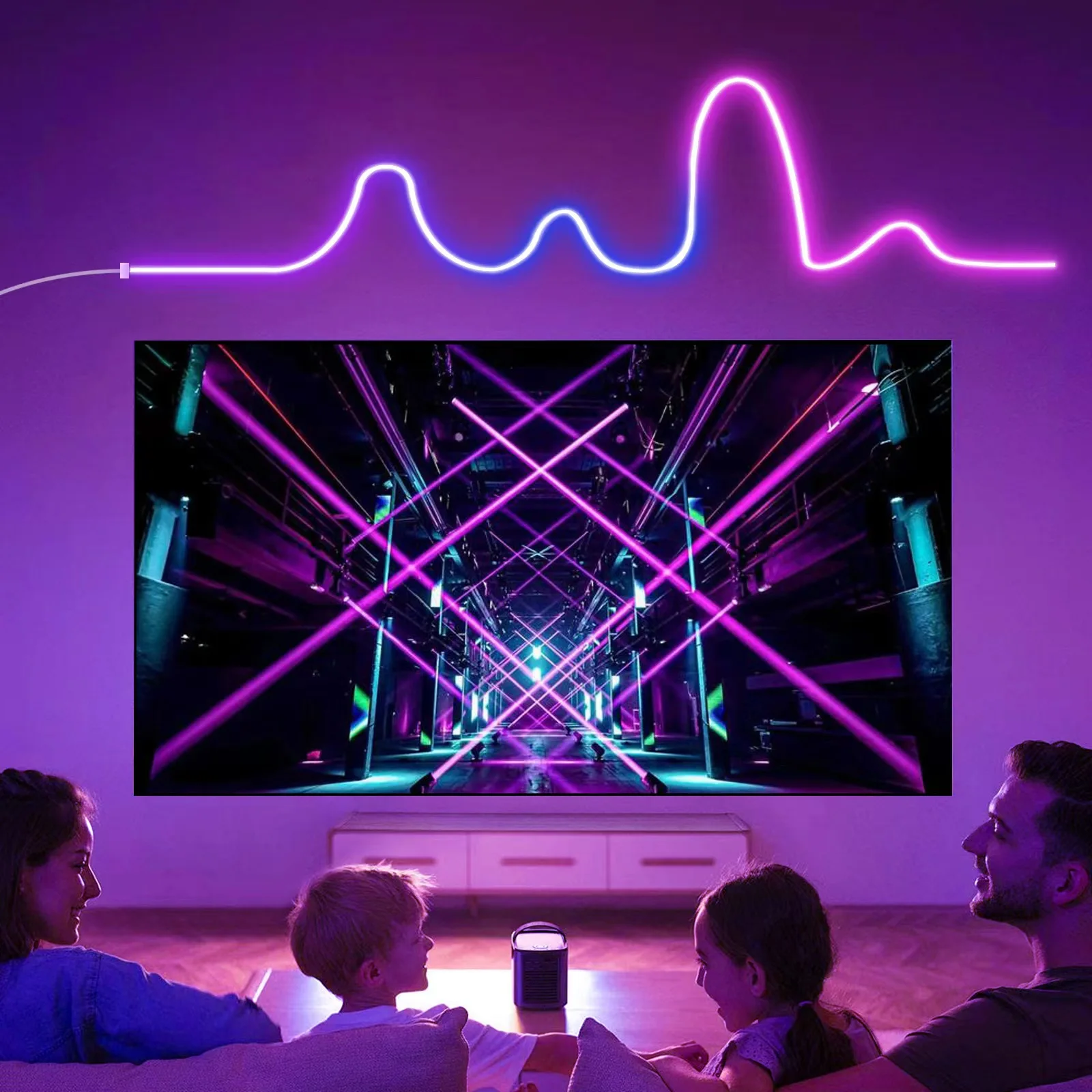 RGBIC Pixel Neon Silicone Flexible  Rope light 24V 12V RGB Rope Strip Flex Led Neon Light for Bedroom Gameroom Room Decor