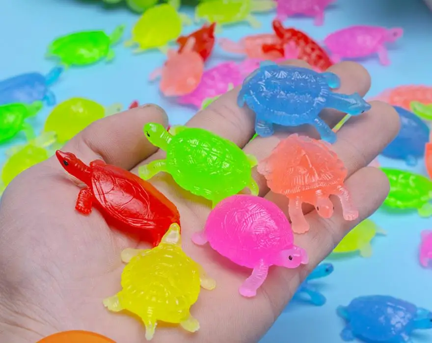 Floating Transparent Turtle Soft Rubber Catch Fish Toys Summer Festival Pool Beach Theme Party Favors