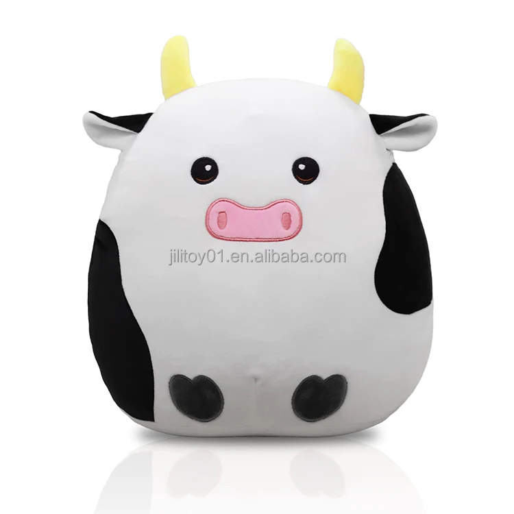 amazon hot selling stuffed animal plush pink cow toy pillow custom logo plush milk cow toy