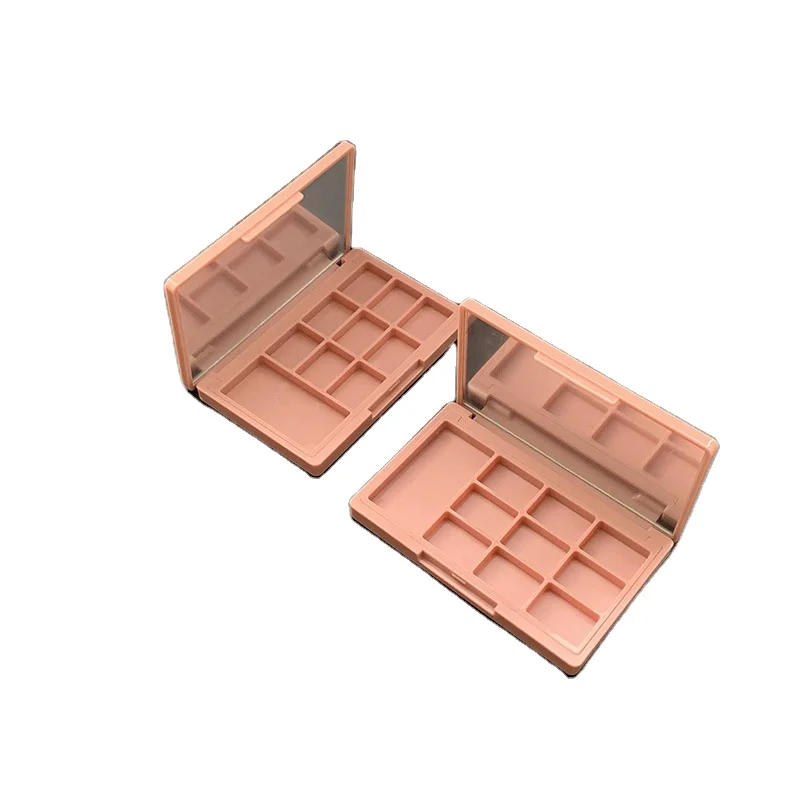 Manufacturer plastic packaging box custom nine grid eyeshadow lipstick tape lens macaron injection color solid packing box
