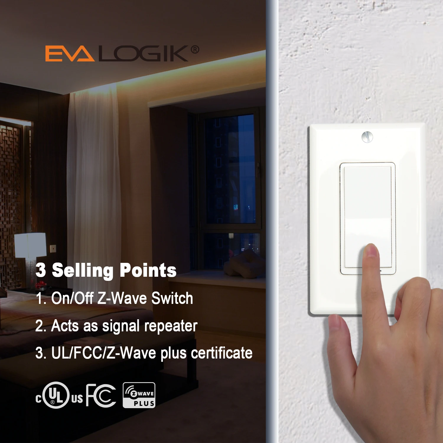 Zwave On Off Smart Switch Z Wave Luxury Hotel Switch Controller White 3 Way LED Light Wall Switches
