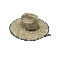 Hawaiian Hot Sale Crochet Hand Knitting Round Brim Lifeguard Sun Protective Beach Straw Hat