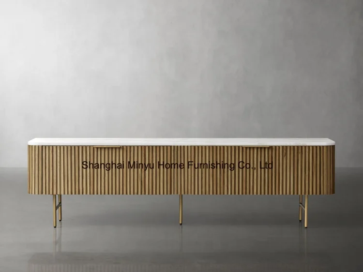 Modern American Style Living Room Furniture Mid century-style TV cabinet Solid W Oak wood Low Media Console