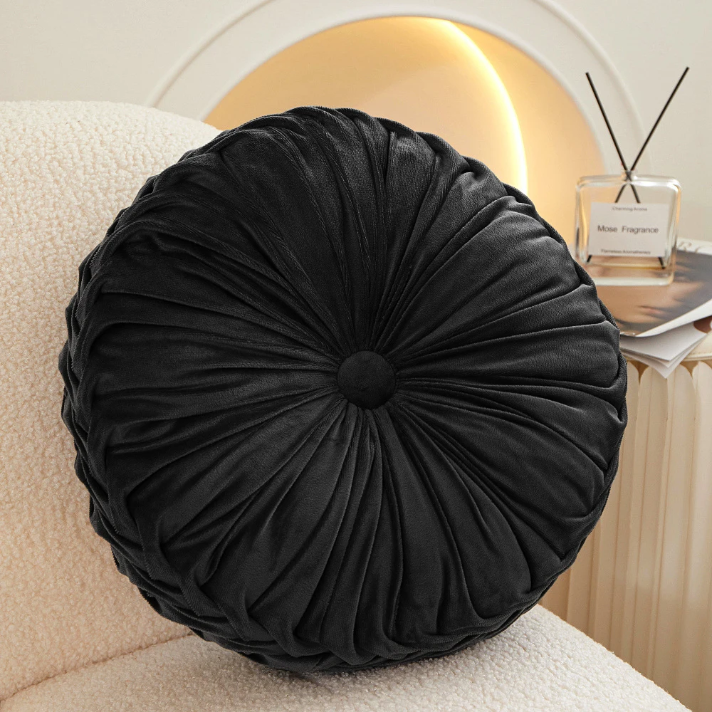 2024 New Products Solid Color Luxury Decorative Dormitory Living Room Sofa Soft Round Cushion Throw Pillow