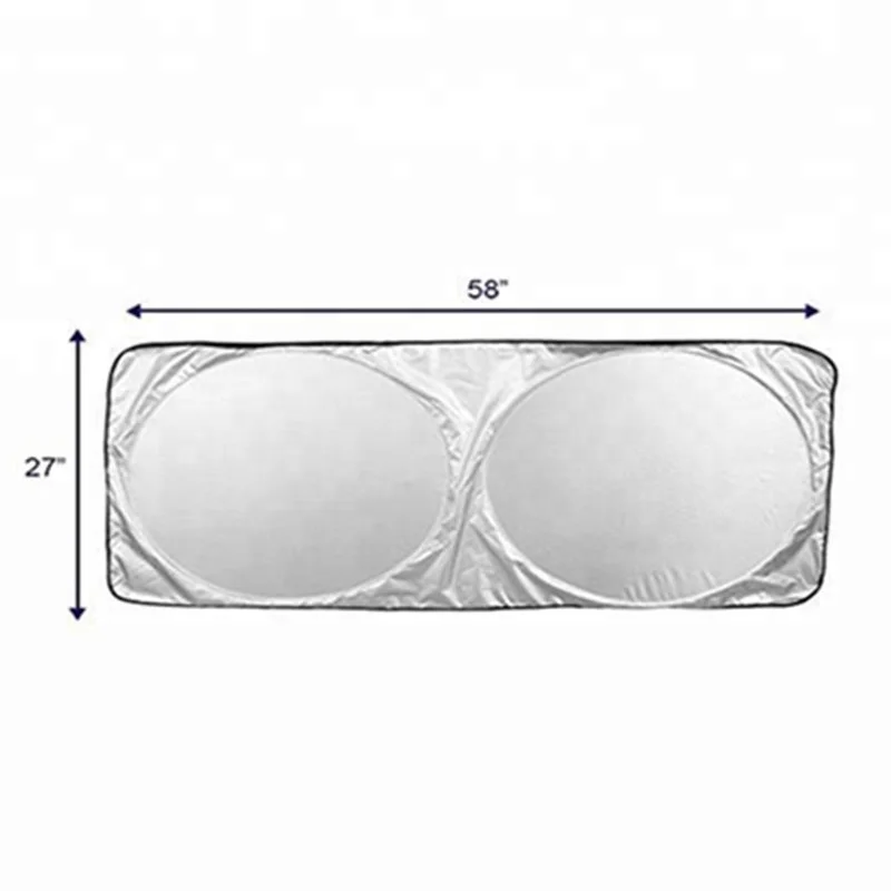 Factory foldable high quality 240T polyester with silver coating front window uv protect car shade