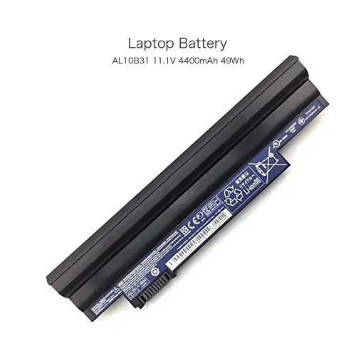 szhyon 11.1V 4400mAh 49Wh AL10B31 AL10BW AL10A31 Laptop Battery compatible with Acer Aspire One 522 D257 D260 D255 3ICR17/65-2