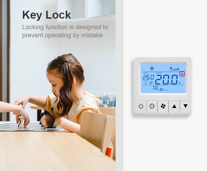 Bandary weekly programmable AC digital Modbus fan coil smart room thermostat