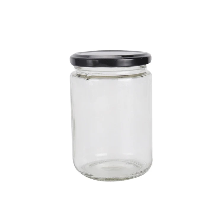 High quality 240ml 8oz round glass jar for caviar jam pickles with airtight lid in stocked