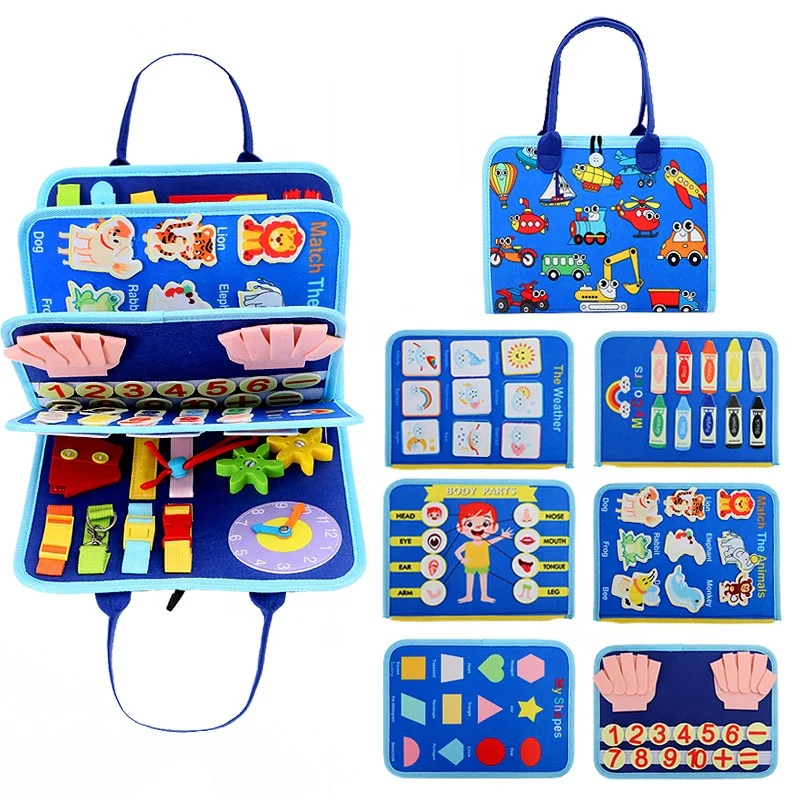 New Toddlers Busy Board   Sensory felt learning Board Montessori Toys