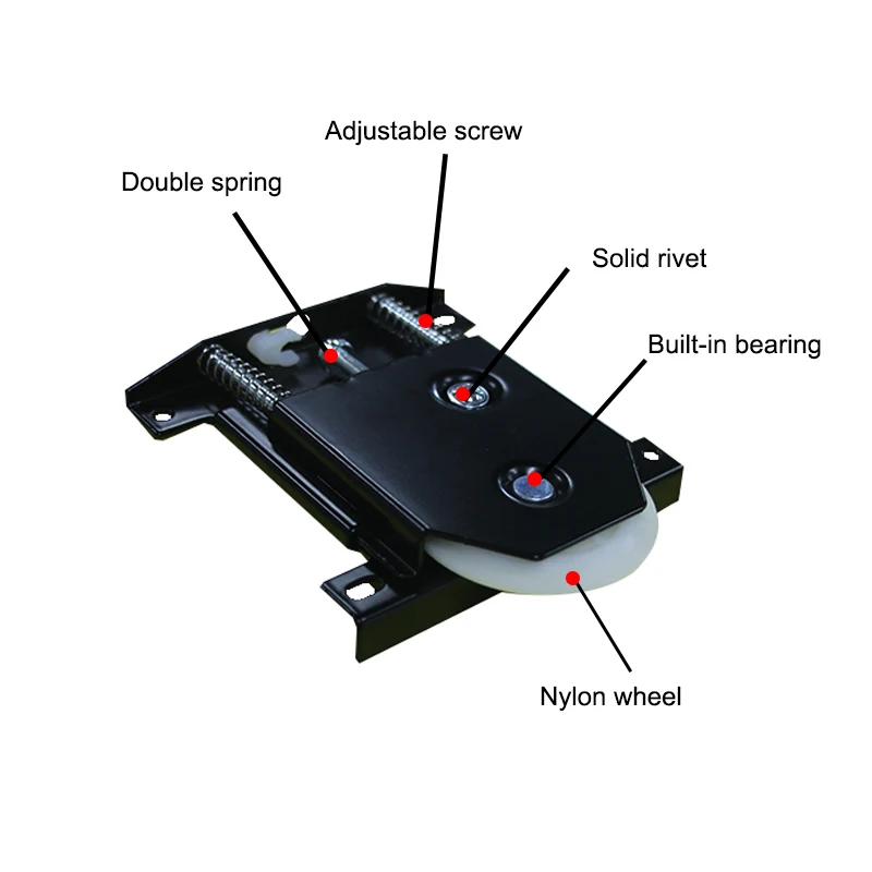 Visible sliding door bottom rollers good loading cabinet wardrobe closet sliding door wheels