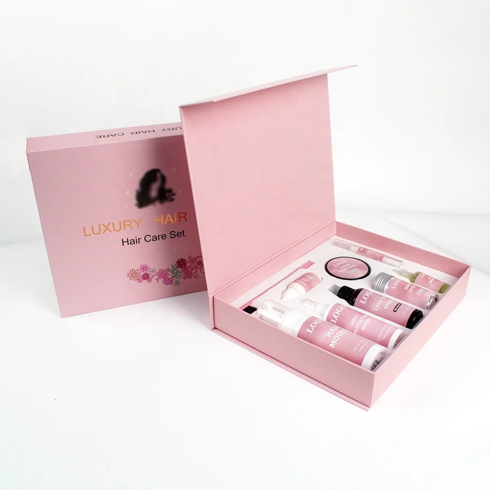 New Custom Logo Wig Install Boxes Waterproof Lace Glue Tint Spray Lace Wig Kit Private Label Strong Hold Lace Glue Kit