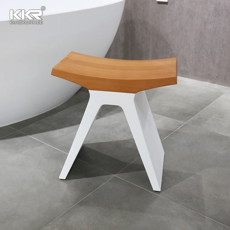 Modern Design Solid Surface Shower Stool Bathroom Decorative Seating Stool