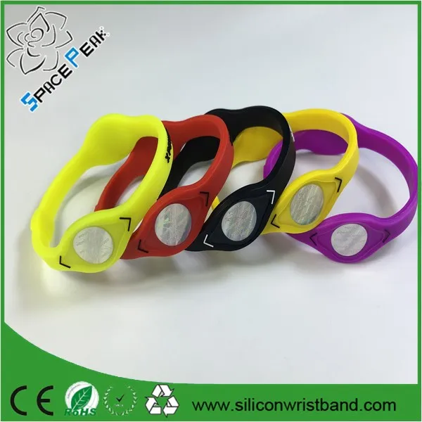 Custom X power sport hologramm Energy balance silicon bracelet power ionic magnet wrist band with negative ions