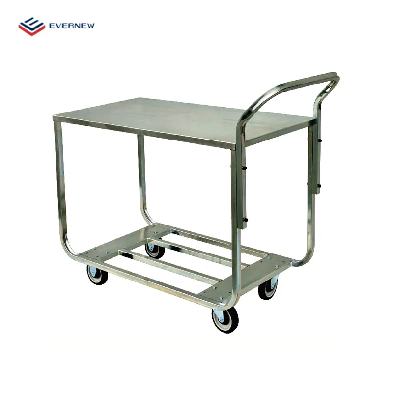 Double decker Multi-functional  metal Stocking and Marking Carts handle tool hand push food cart moving trolley for sale