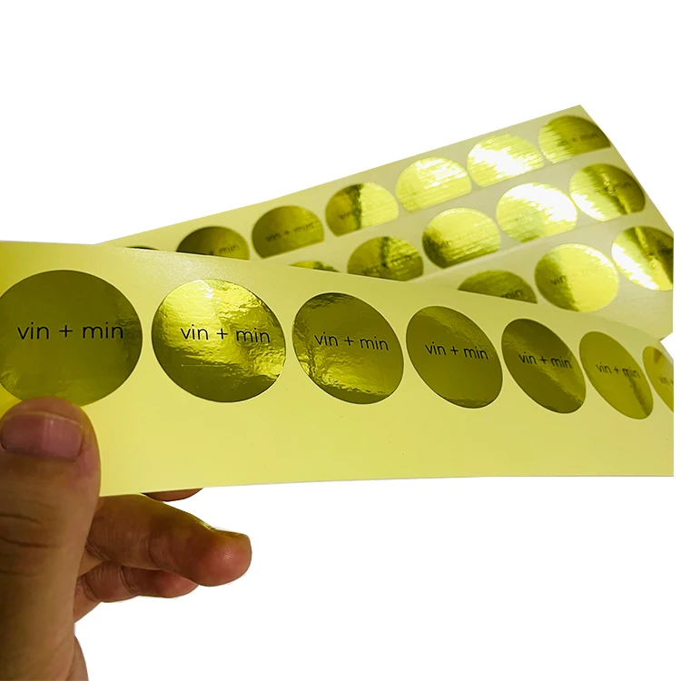 Factory High Quality Custom Design Printing Waterproof Gold Stickers Round Sealing Labels