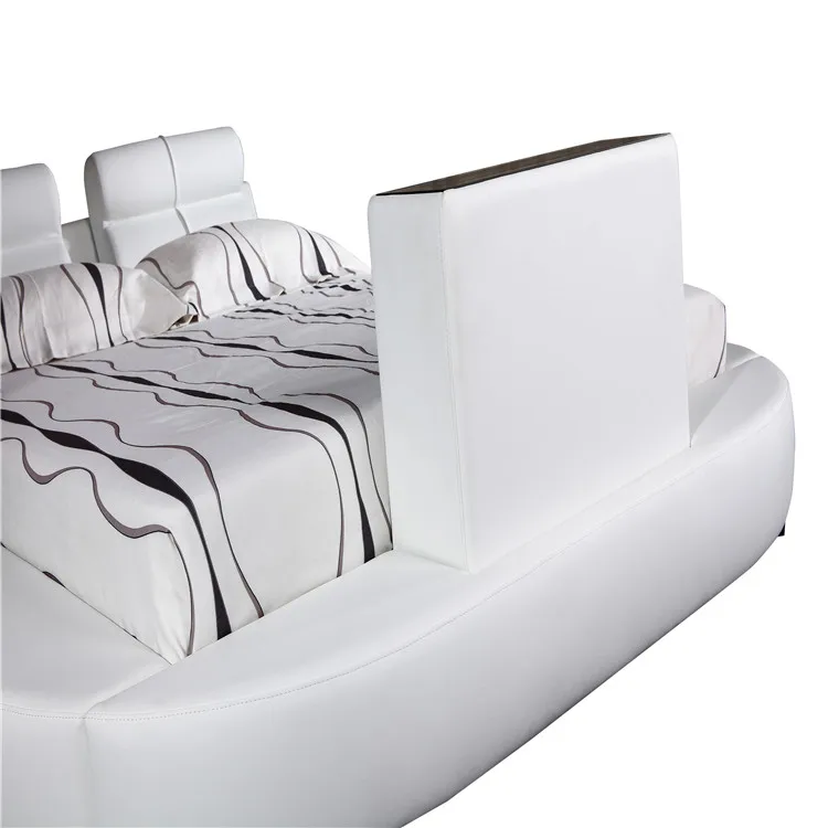 Luxury White bed with TV and iPhone player