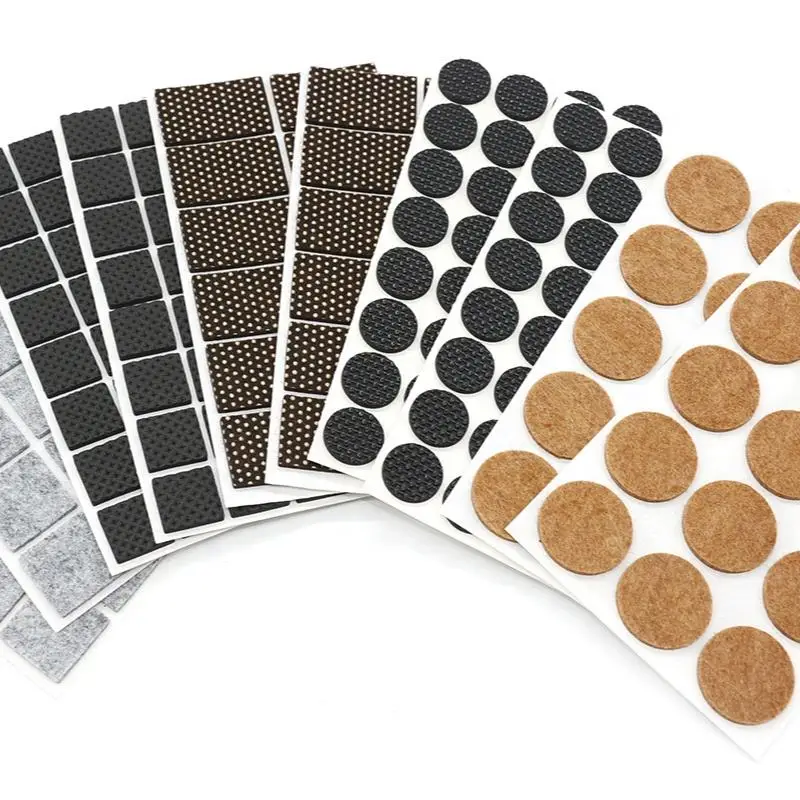 Hyderon Universal Self Adhesive Sticky Anti-Slip Floor Protector Furniture Feet Leg Felt Mat Rubber Pads For Chair Table