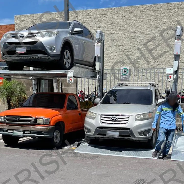 Factory Direct Supply 2 post hydraulic parking system simple double stacker car parking vertical lift